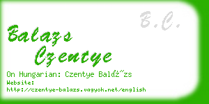 balazs czentye business card